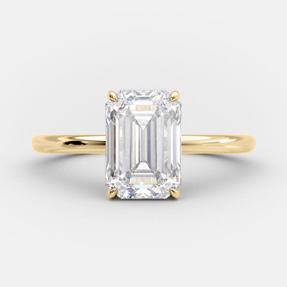 3.17  CT Emerald Cut Solitaire Style Moissanite Engagement Ring 5