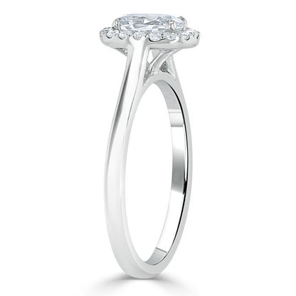 0.75 CT Oval Cut Halo Moissanite Engagement Ring 3