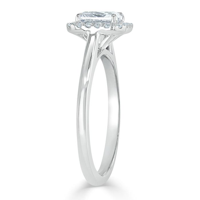 1.0 CT Radiant Cut Halo Moissanite Engagement Ring 3