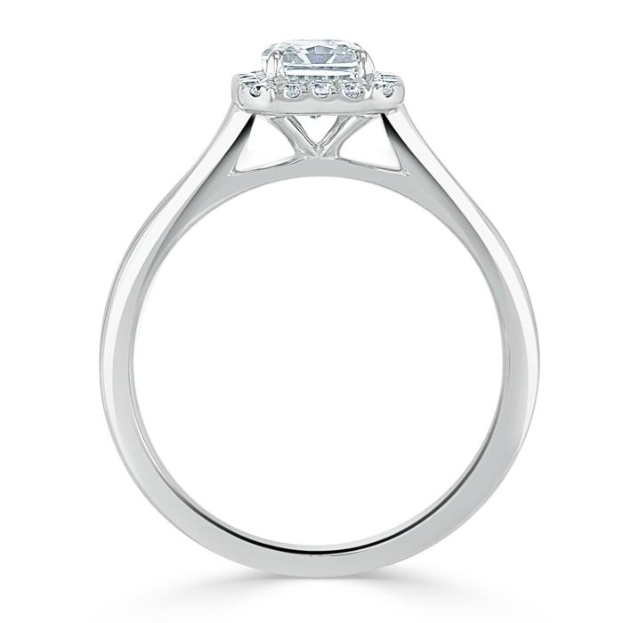 1.0 CT Radiant Cut Halo Moissanite Engagement Ring 4