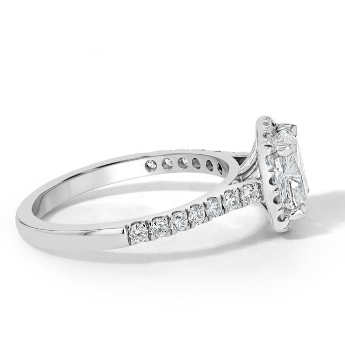 1.50 CT Cushion Cut Halo Pave Setting Moissanite Engagement Ring 4