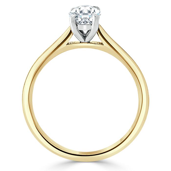 0.75 CT Oval Cut Solitaire Moissanite Engagement Ring 5