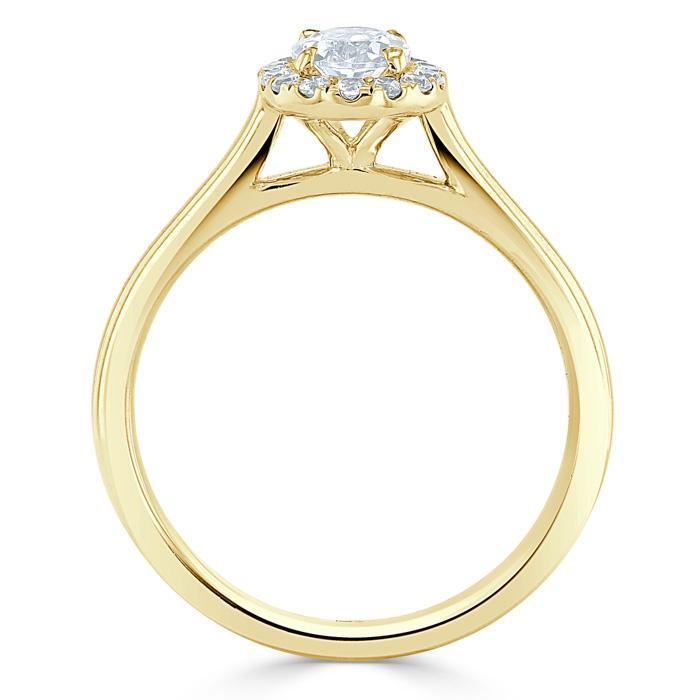 0.75 CT Oval Cut Halo Moissanite Engagement Ring 6