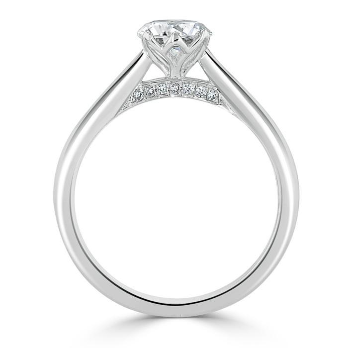 0.75 CT Round Cut Solitaire Moissanite Engagement Ring 4