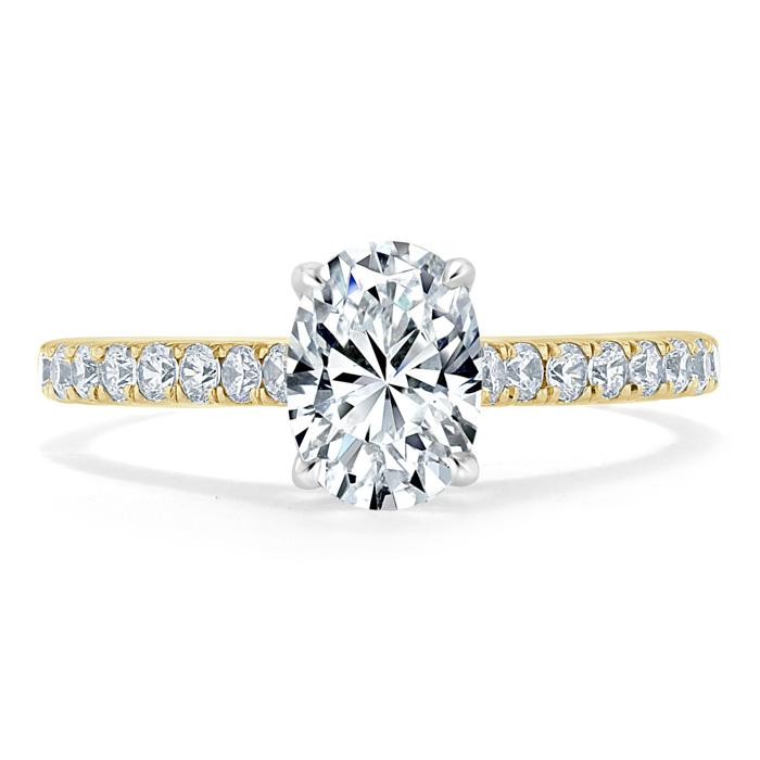 0.94 CT Oval Cut Solitaire Moissanite Engagement Ring With Pave Setting 5