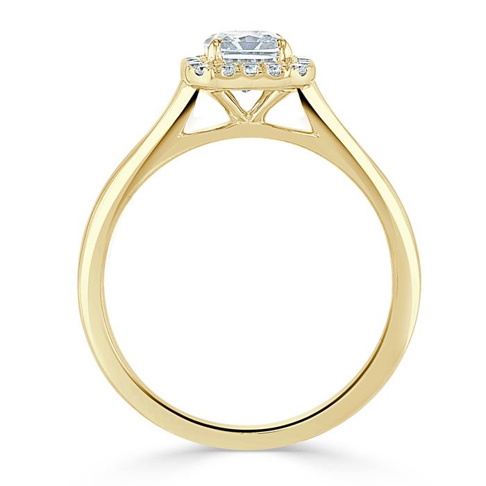 1.0 CT Radiant Cut Halo Moissanite Engagement Ring 6