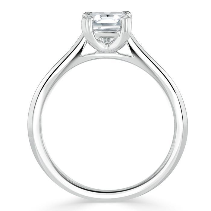 1.0 CT Asscher Cut Solitaire Moissanite Engagement Ring 4