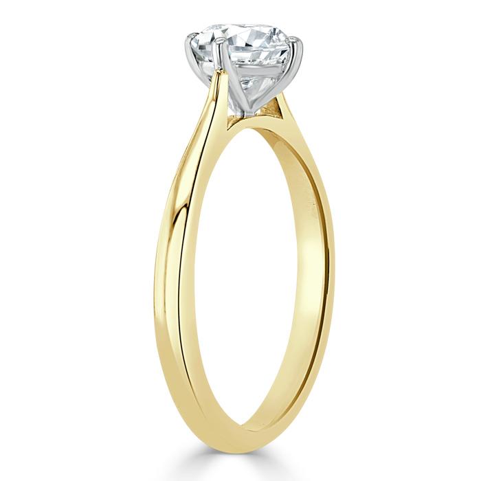 0.75 CT Round Cut Solitaire Moissanite Engagement Ring 6