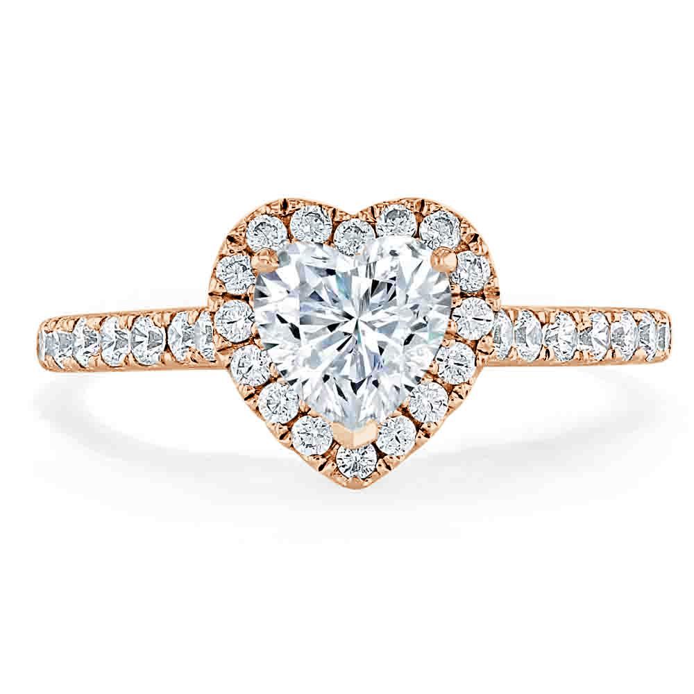 1.0 CT Heart Cut Halo Moissanite Engagement Ring With Pave Setting 6