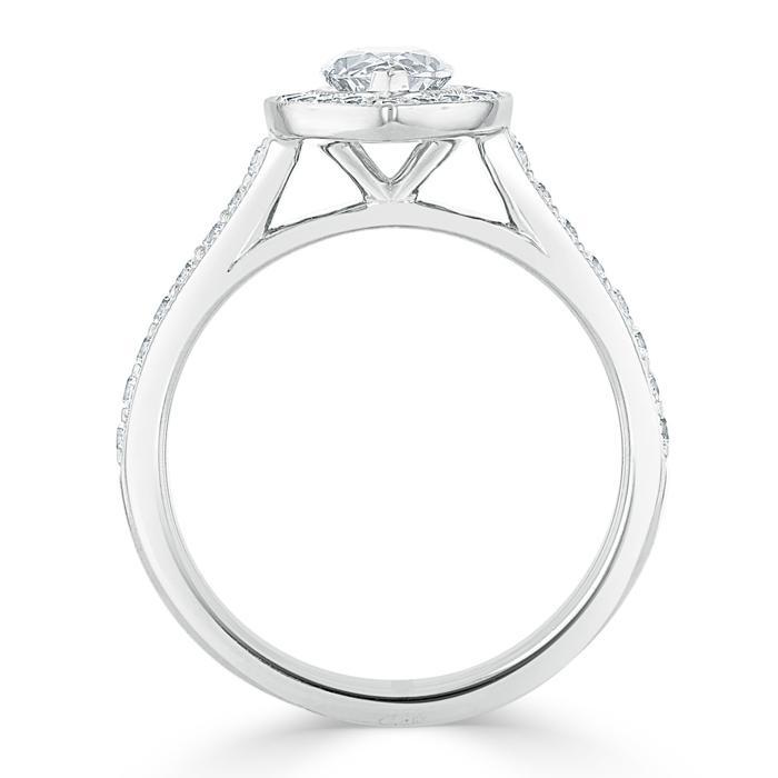 1.0 CT Marquise Cut Halo Moissanite Engagement Ring With Pave Setting 4