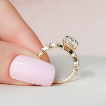 3.5 CT Oval Pave Moissanite Engagement Ring 2