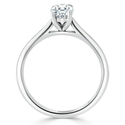 0.75 CT Oval Cut Solitaire Moissanite Engagement Ring 3