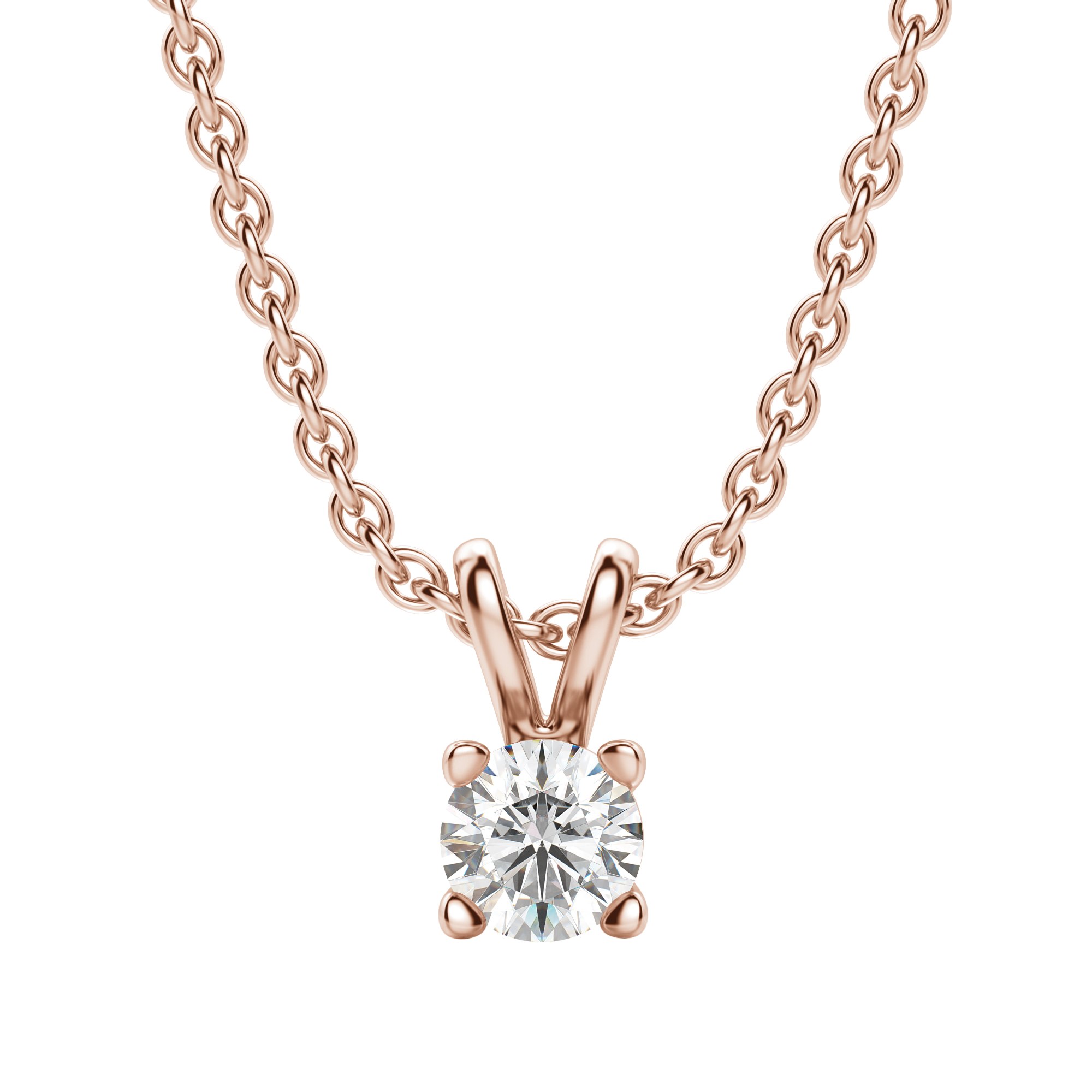 0.25 CT-1.0 CT Round Solitaire CVD F/VS Diamond Necklace 10