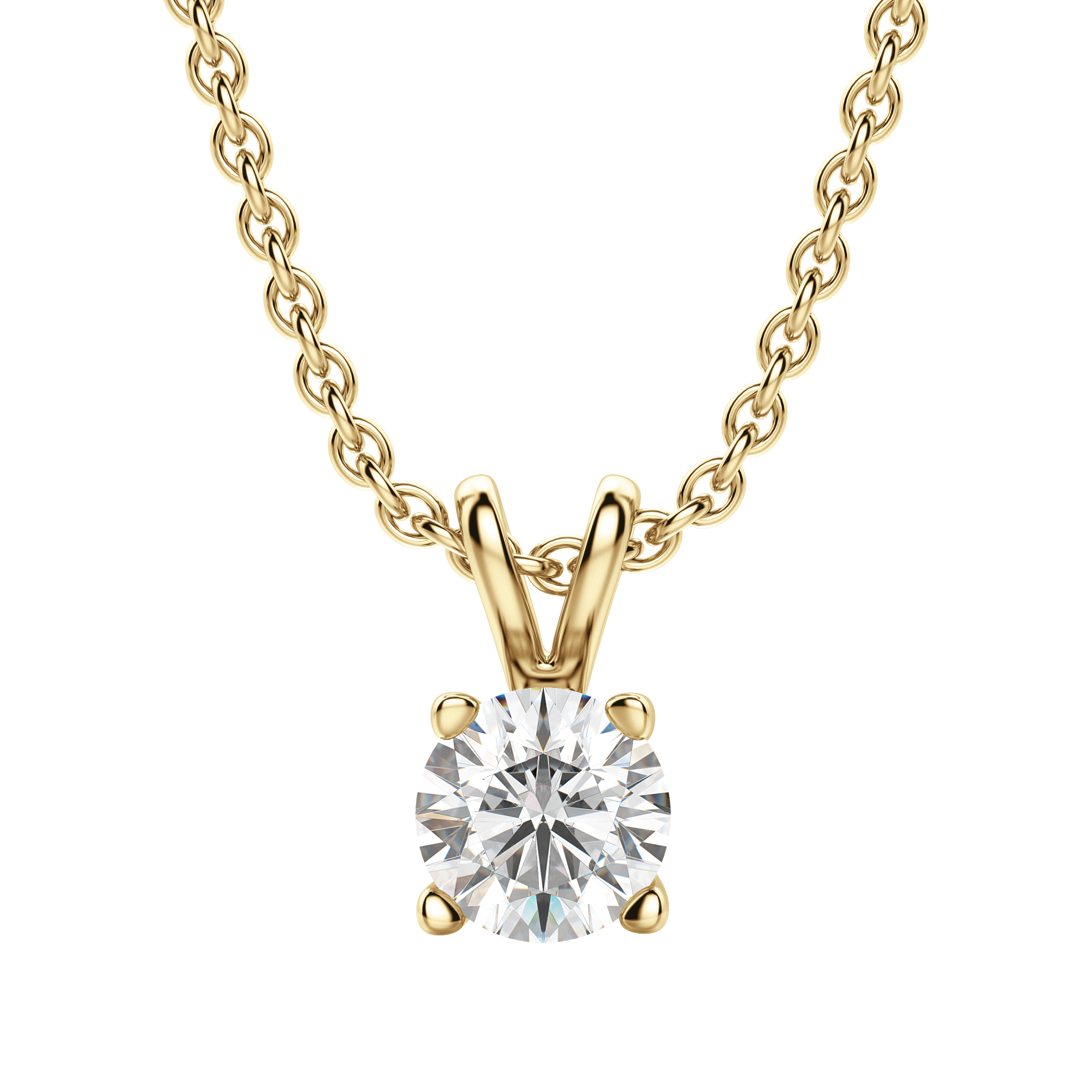 0.25 CT-1.0 CT Round Solitaire CVD F/VS Diamond Necklace 7