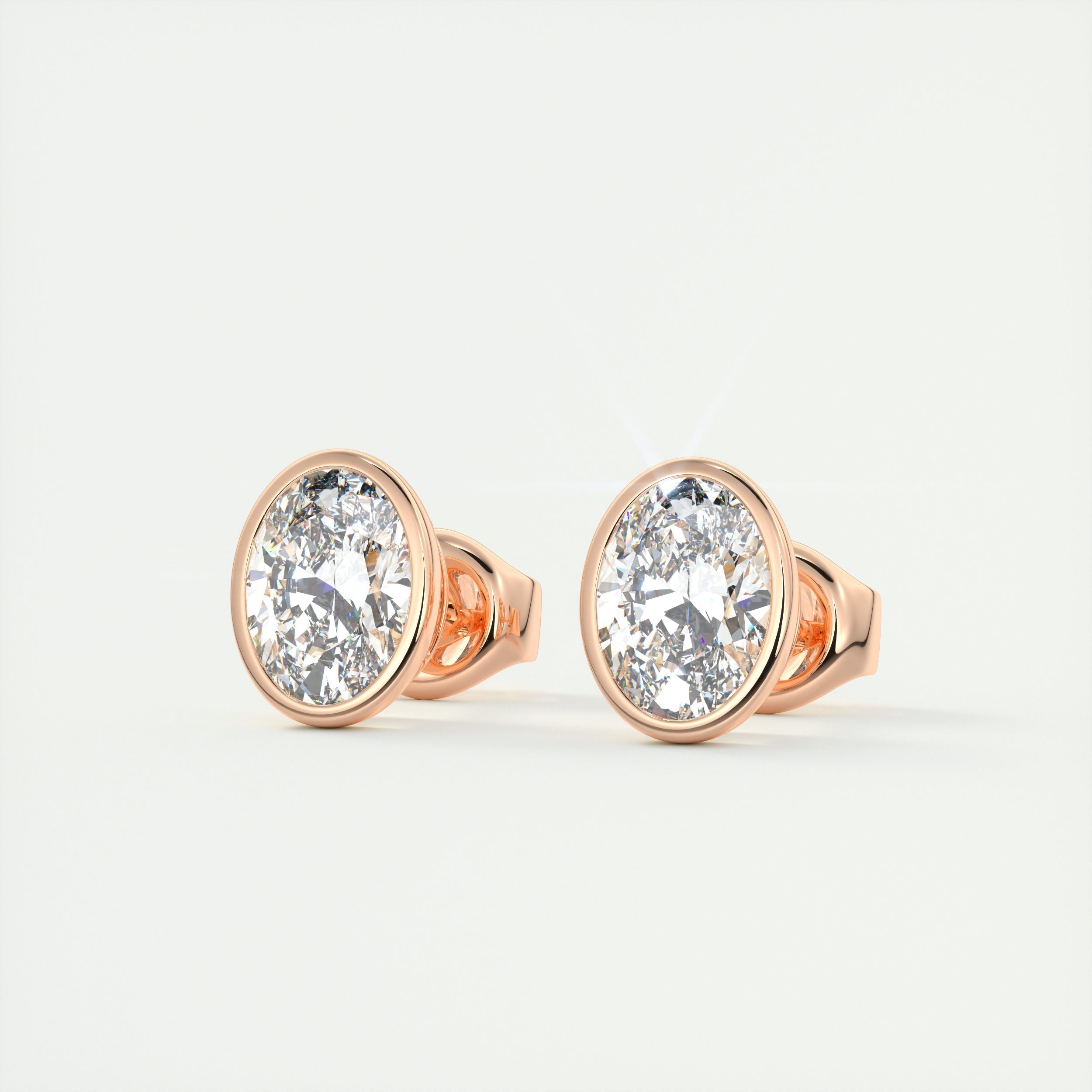 1.0 CT Oval Bezel Solitaire CVD F/VS Diamond Earrings 7