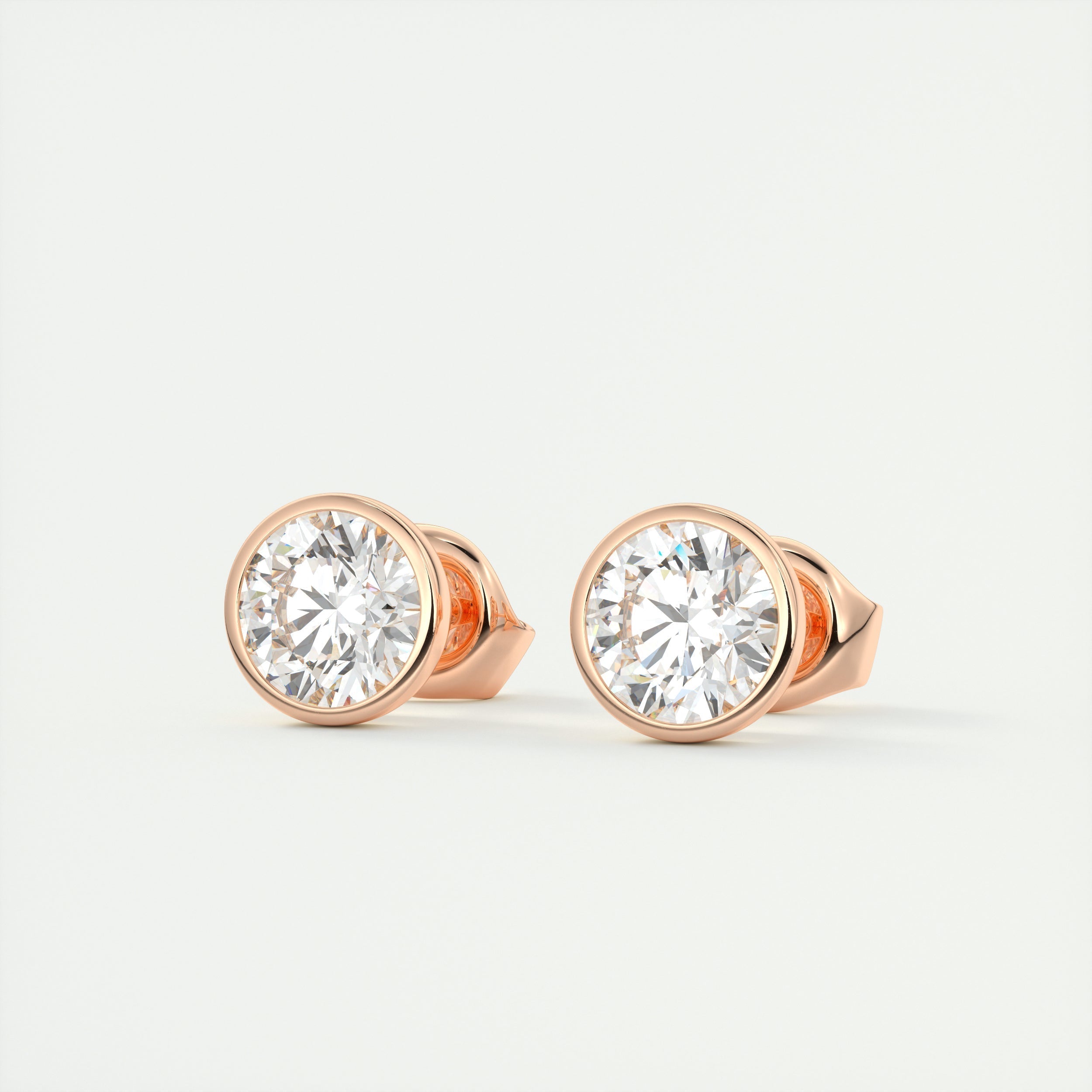 1.0 CT Round Bezel Solitaire CVD F/VS Diamond Earrings 6