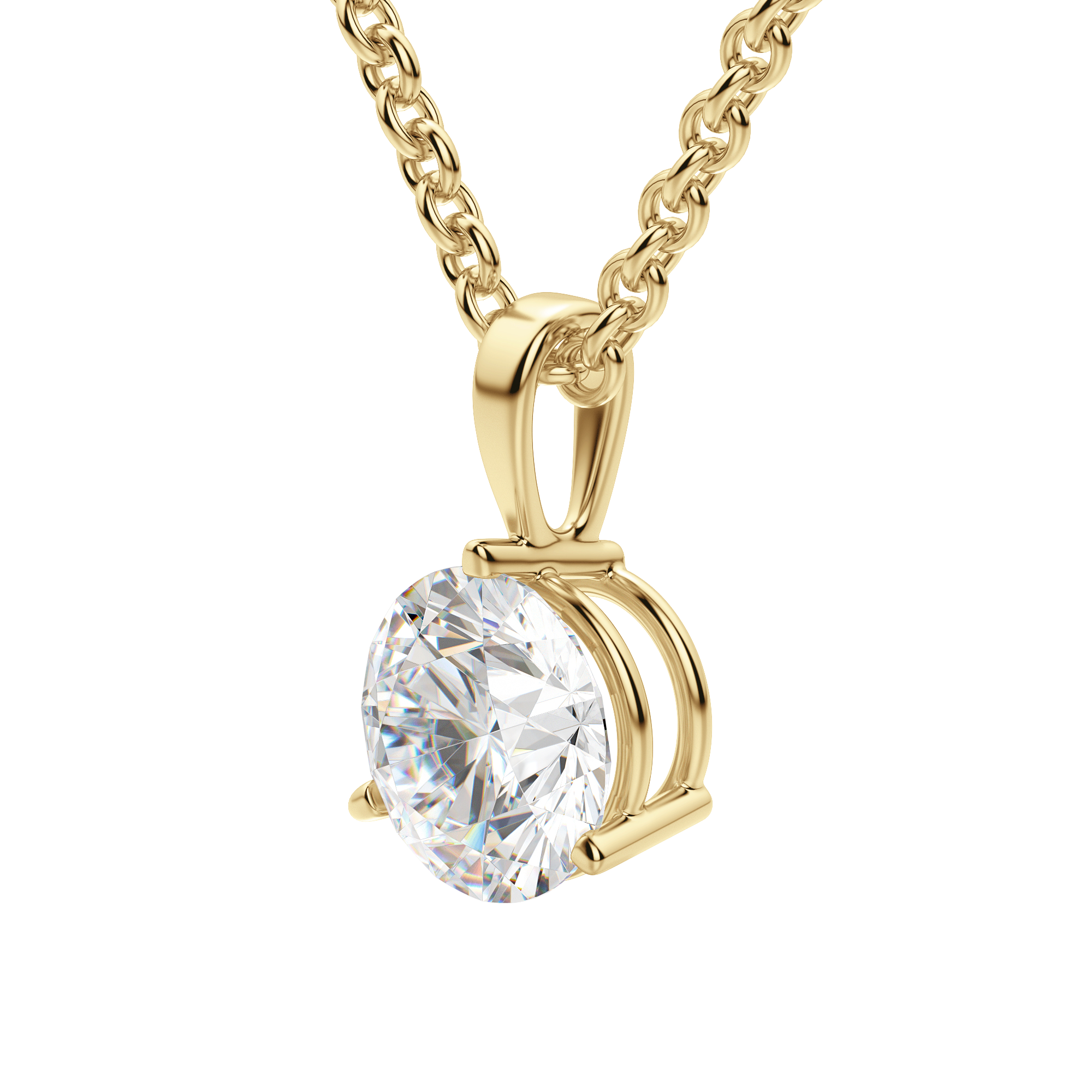 0.25 CT- 0.75 CT Round Solitaire CVD F/VS Diamond Necklace 13