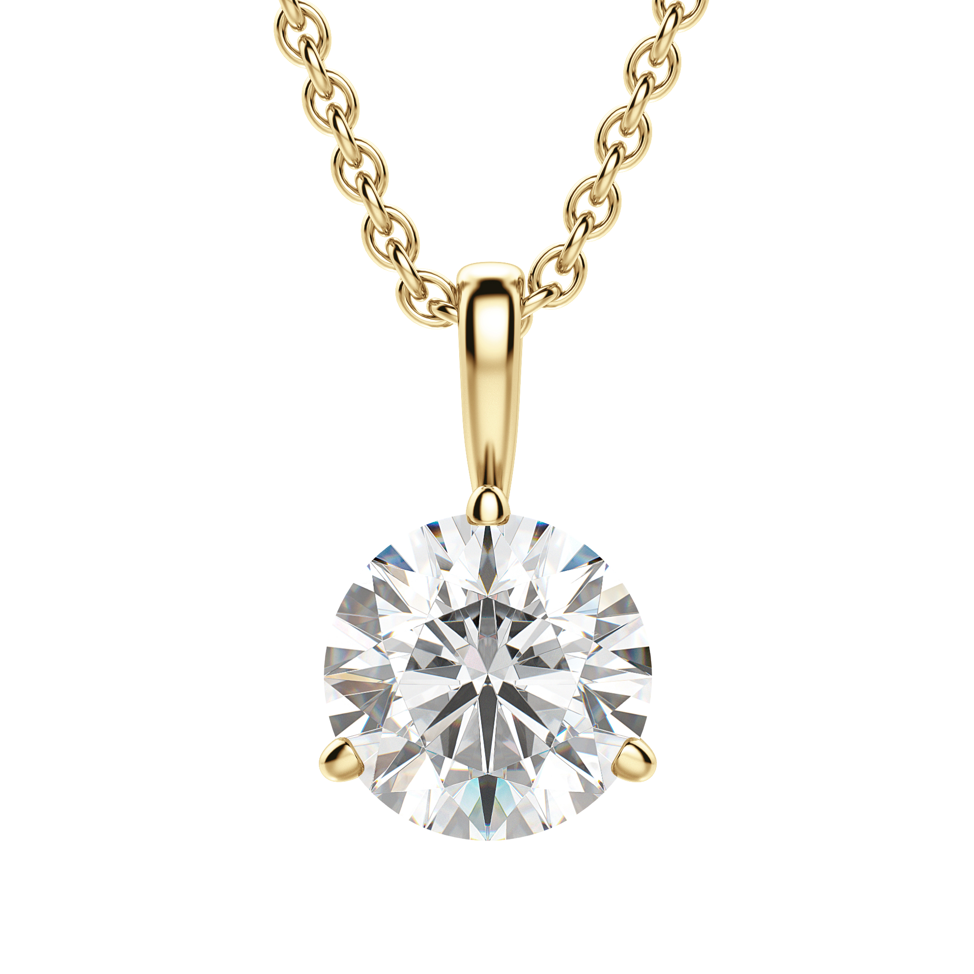 0.25 CT- 0.75 CT Round Solitaire CVD F/VS Diamond Necklace 9