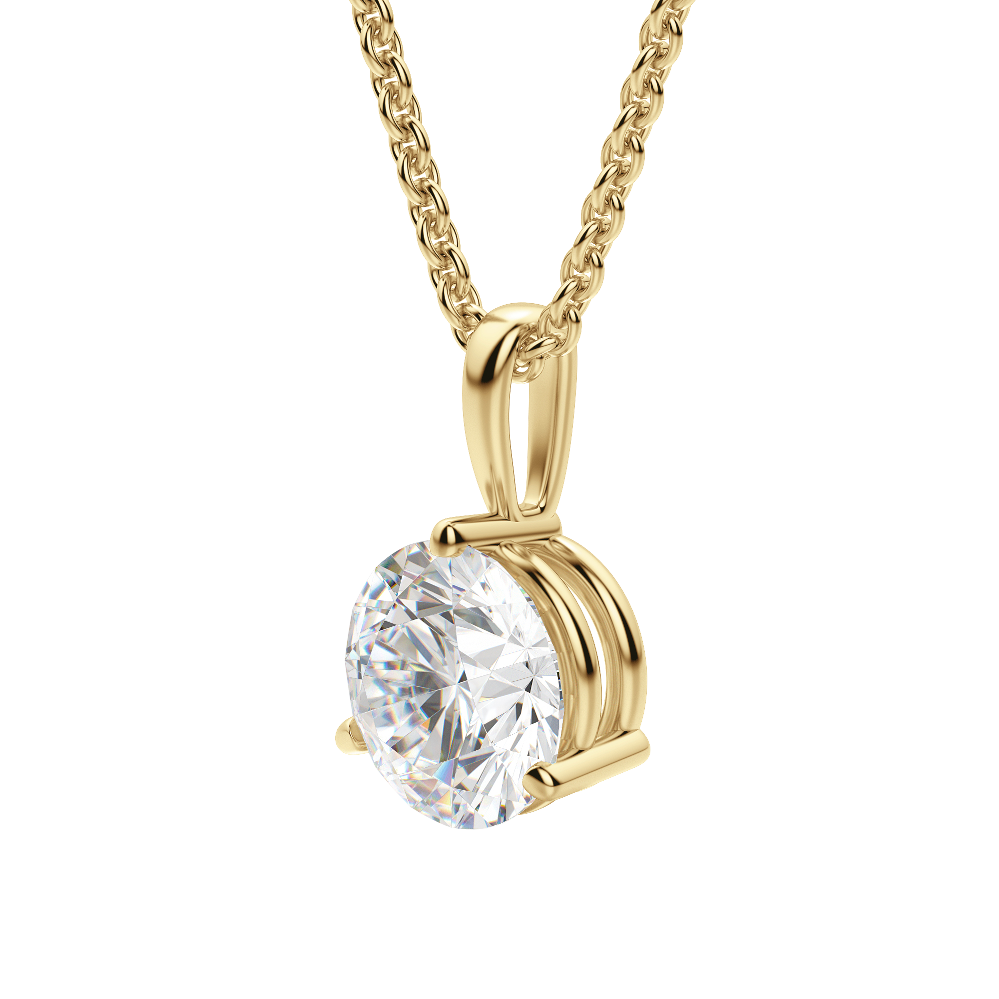 0.25 CT- 0.75 CT Round Solitaire CVD F/VS Diamond Necklace 11