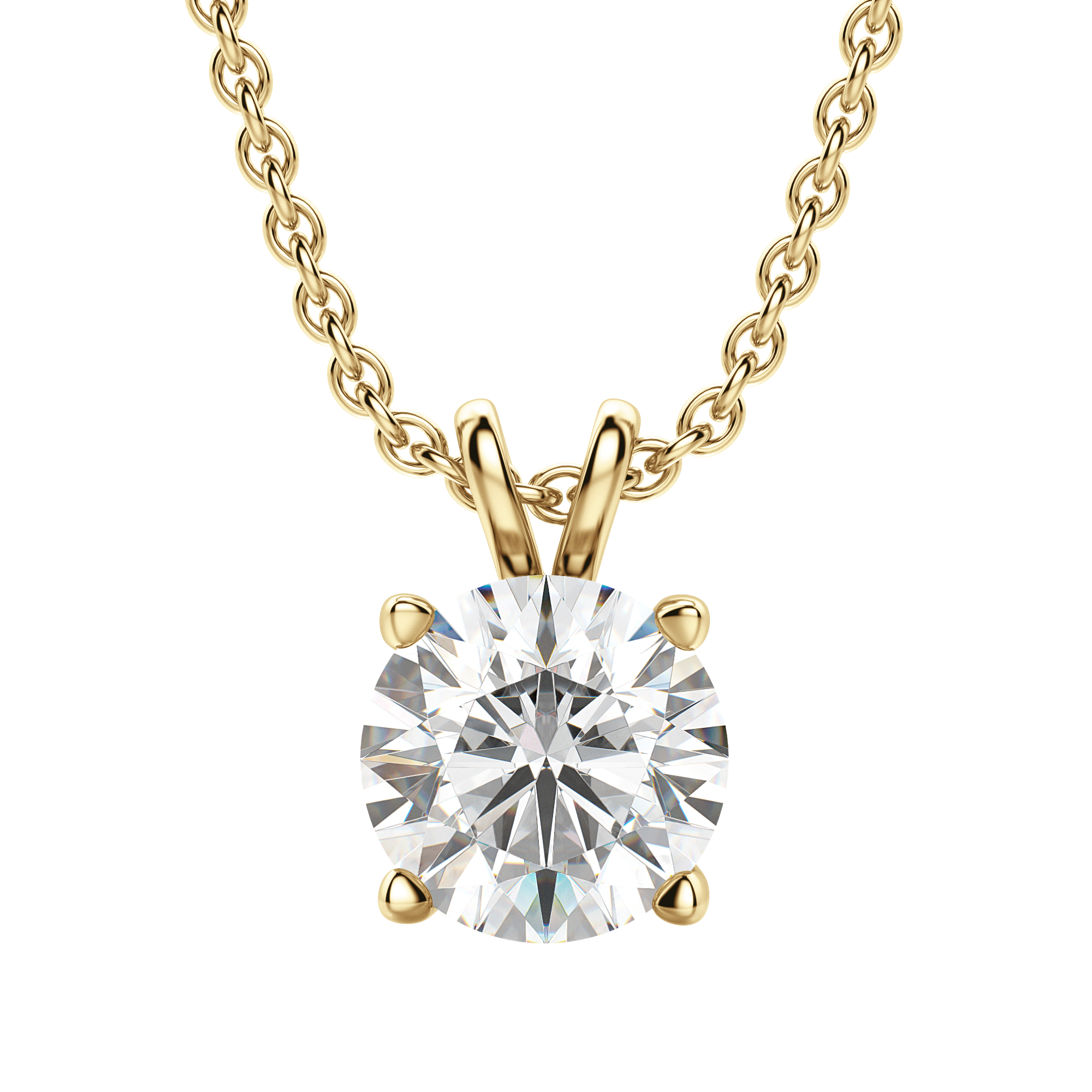 0.25 CT-1.0 CT Round Solitaire CVD F/VS Diamond Necklace 5