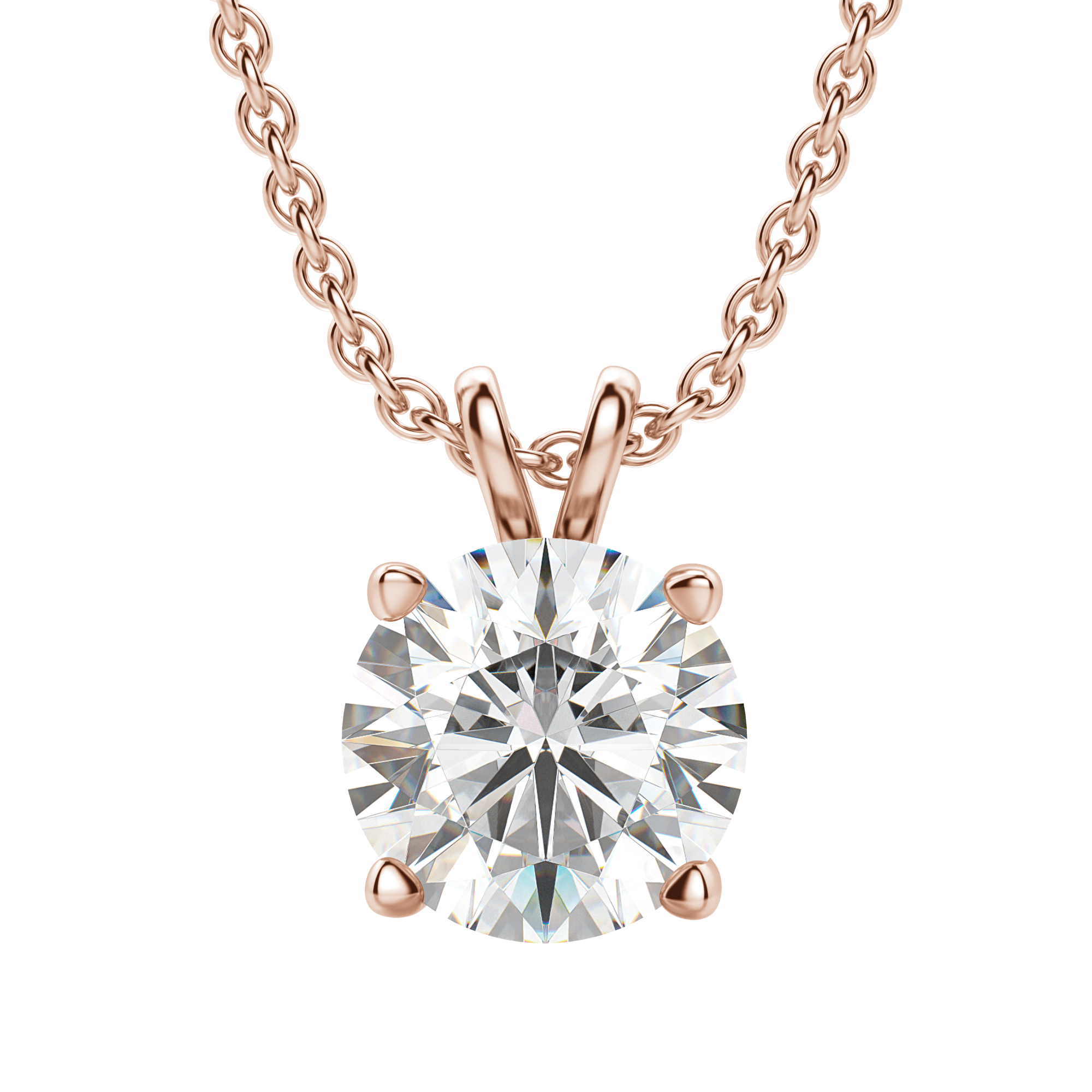 0.25 CT-1.0 CT Round Solitaire CVD F/VS Diamond Necklace 13