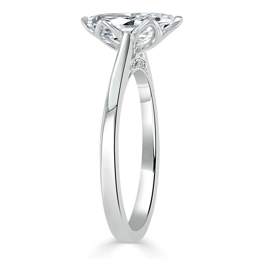 1.0 CT Marquise Cut Solitaire Moissanite Engagement Ring 3