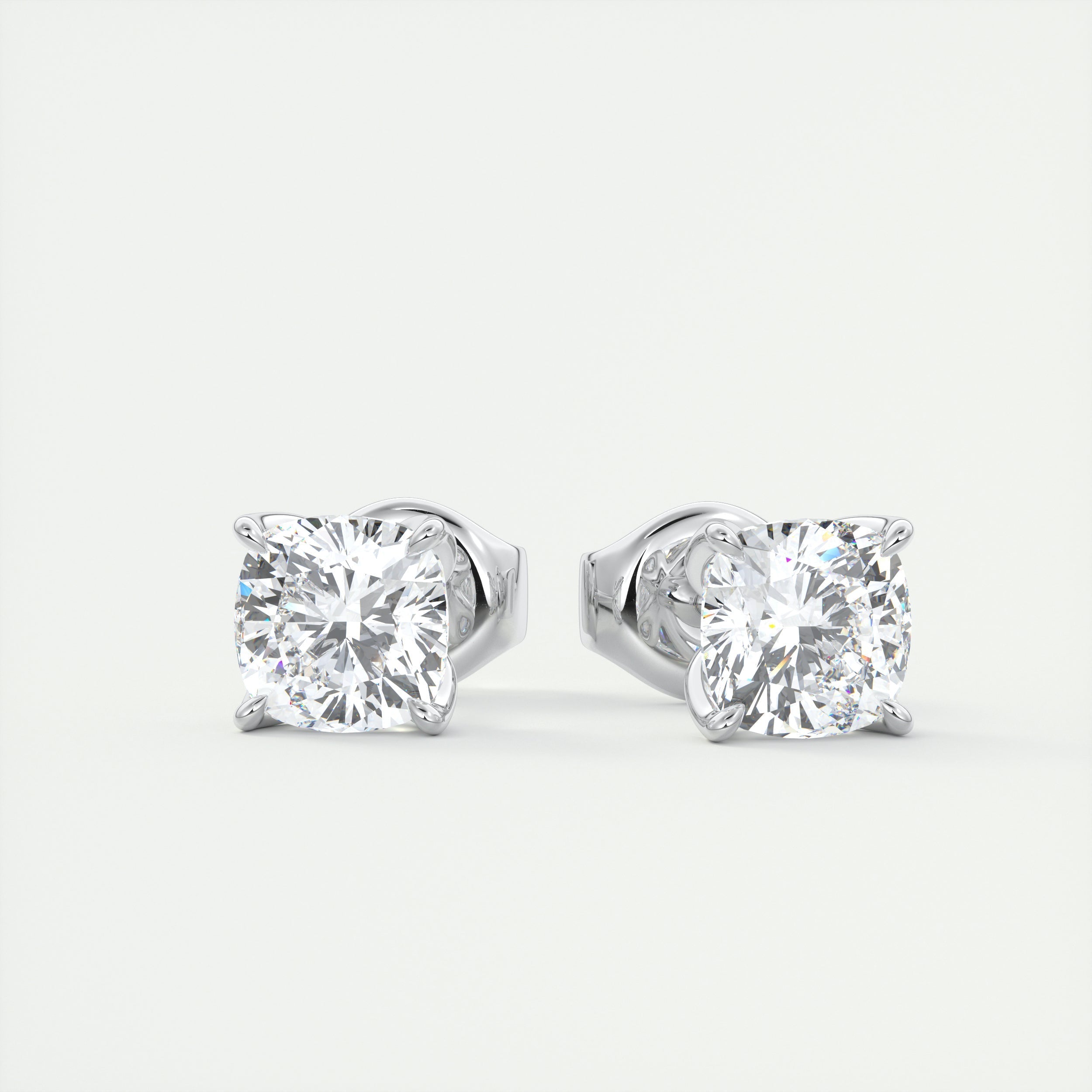 1.0 CT Round Solitaire CVD G/VS Diamond Earrings 2