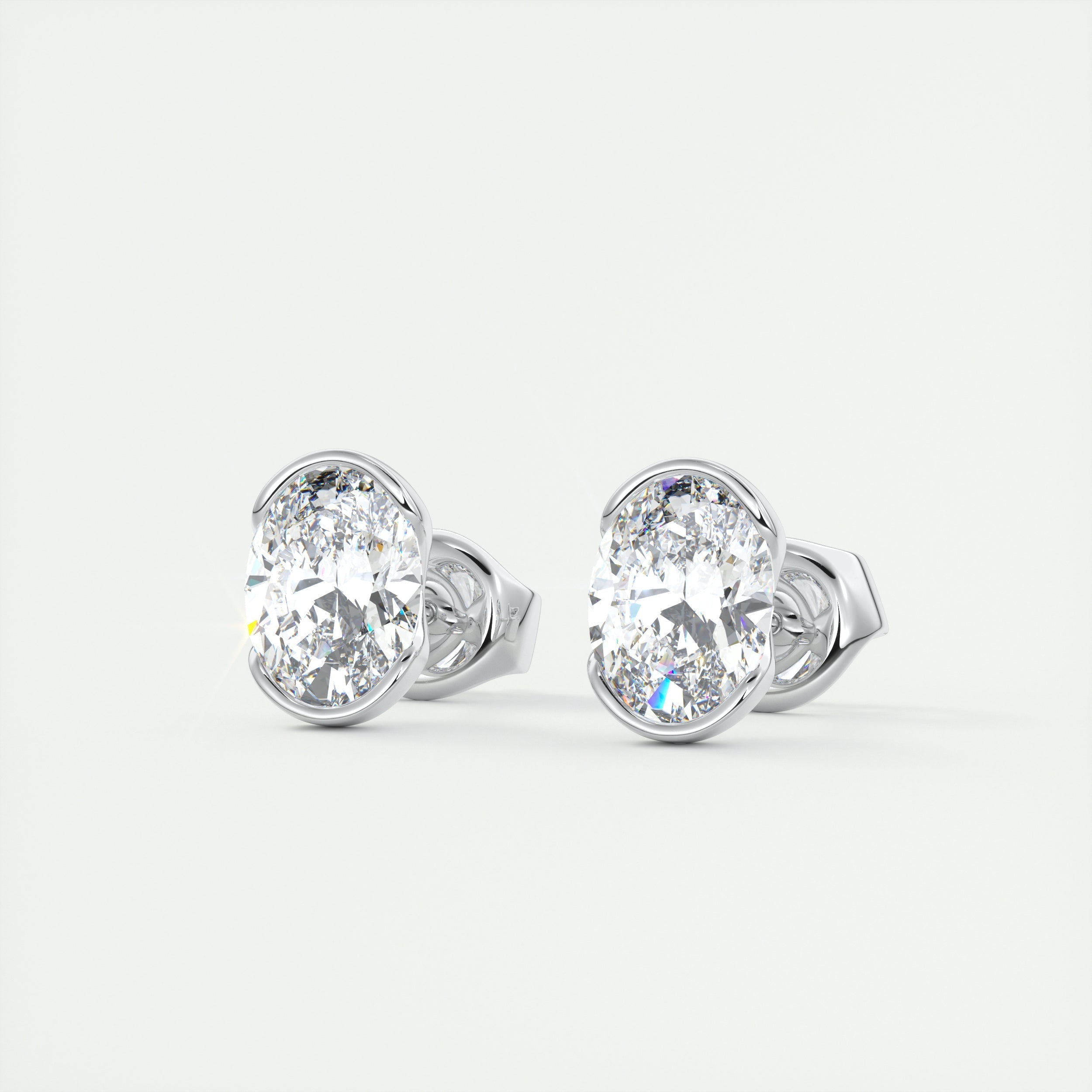 1.0 CT Oval Solitaire CVD G/VS Diamond Earrings 2