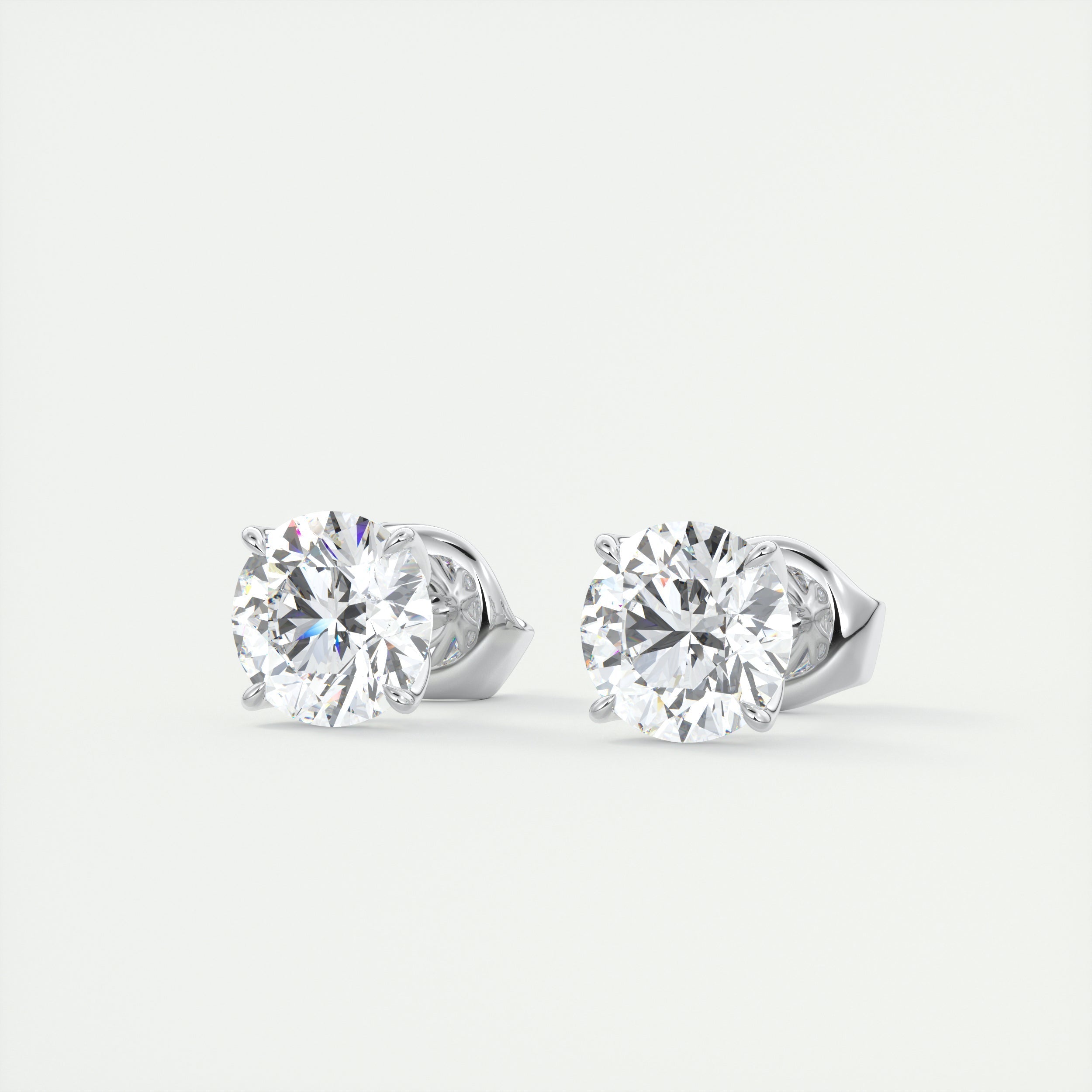 1.0 CT Round Solitaire CVD G/VS Diamond Earrings 2