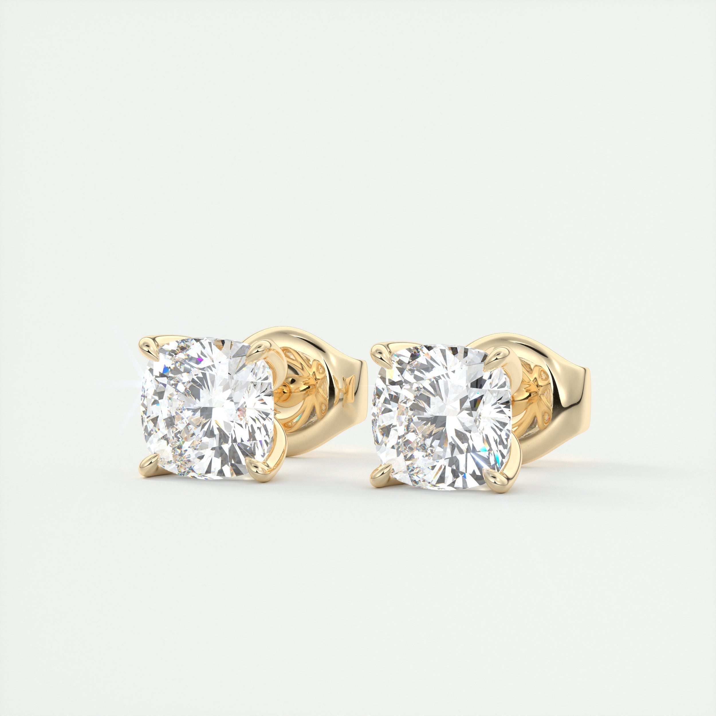 1.0 CT Round Solitaire CVD G/VS Diamond Earrings 6